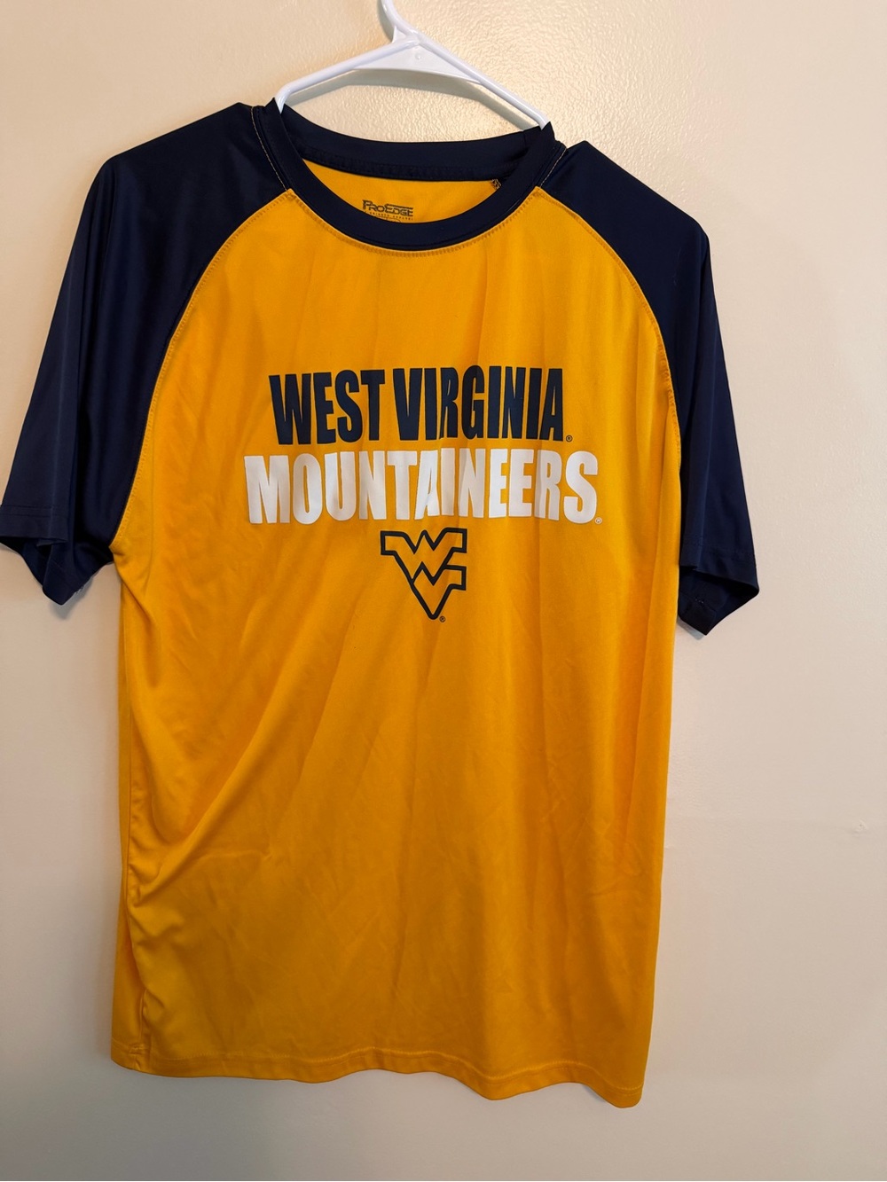 Pro Edge West Virginia Mountaineers Gold & Navy Raglan Tee